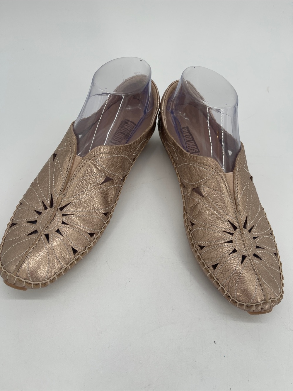PIKOLINOS Metallic Gold Slip-On Leather Loafers Women Size 38/7.5